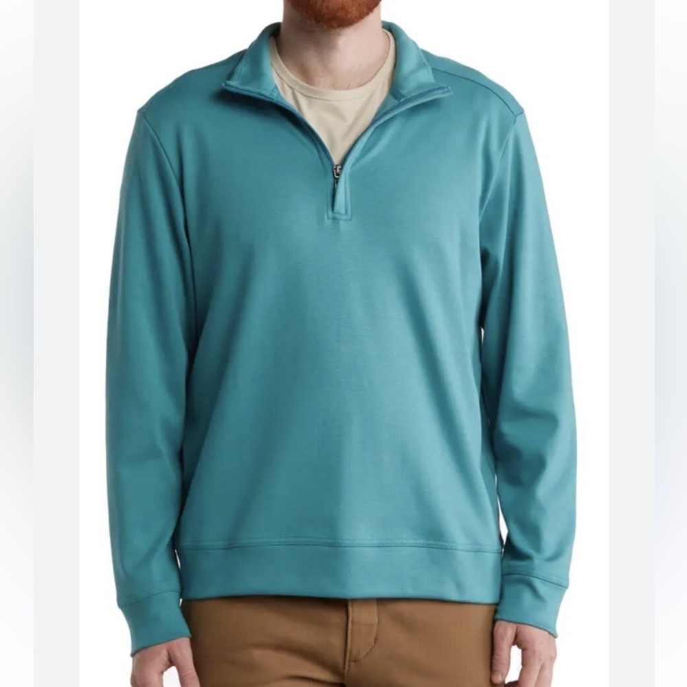 Tommy Bahama Men's Turquoise Blue Zip-Up Sweatshirt